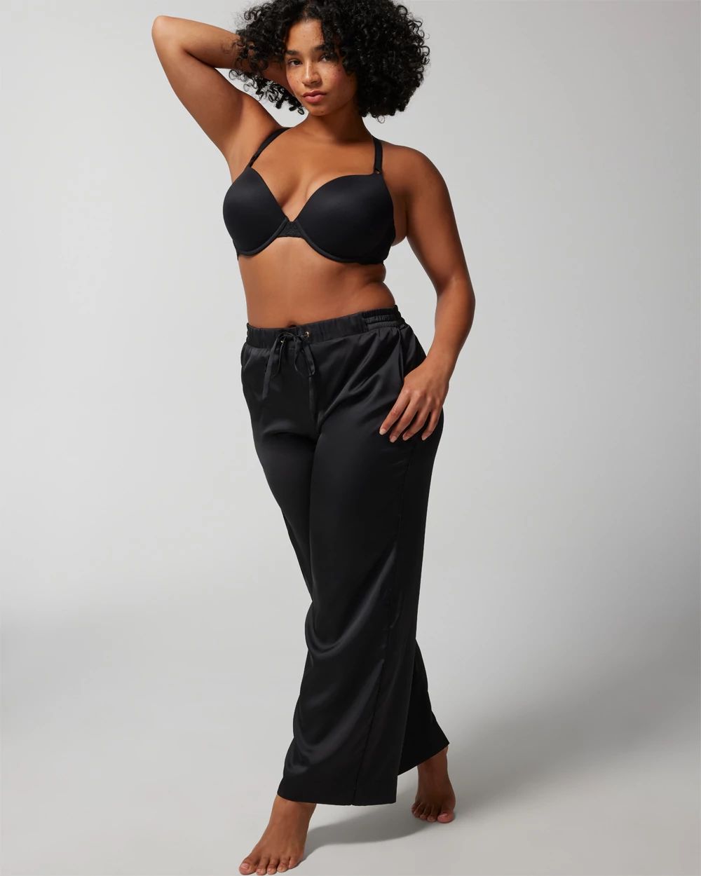 Salsationサルセーション Cotton Bra Darkblue XS Push-Up Plunge Bra with Lace | Soma